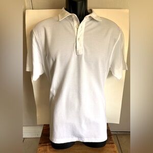 TODD SNYDER Men’s White Pique Polo Shirt Size Large